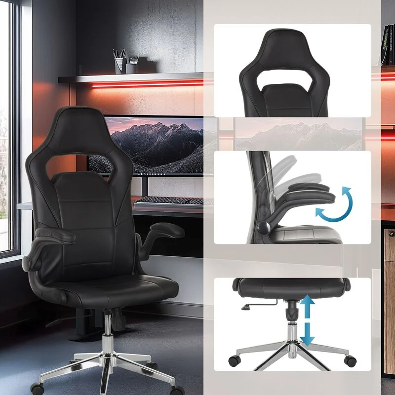 B-Ware MyBuero Gamingstuhl Bürostuhl Spielstuhl Gamingstuhl schwarz höhenverstellbar