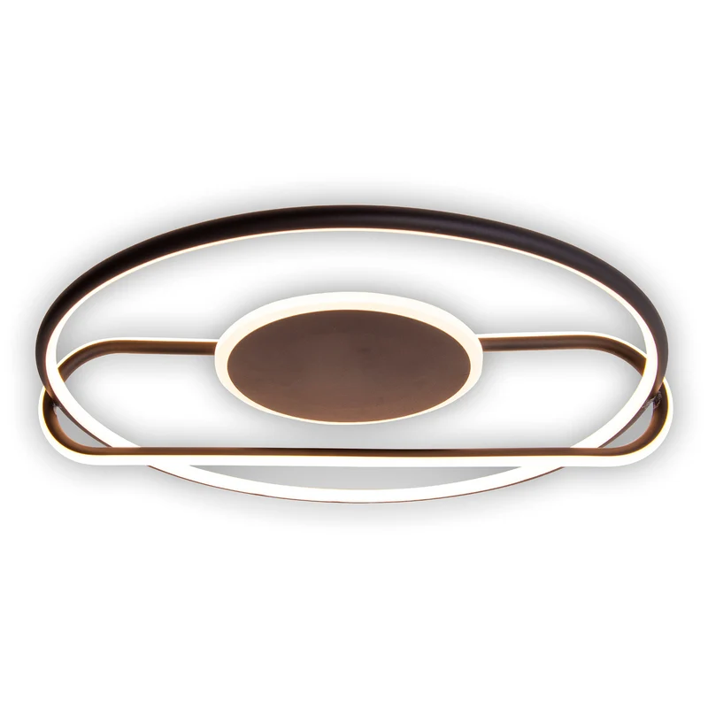 B-Ware Deckenleuchte Lampe Näve LED Brendan schwarz Aluminium Silikon rund 54 cm