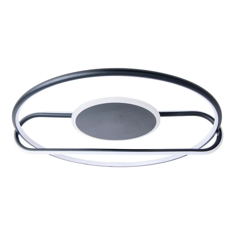 B-Ware Deckenleuchte Lampe Näve LED Brendan schwarz Aluminium Silikon rund 54 cm