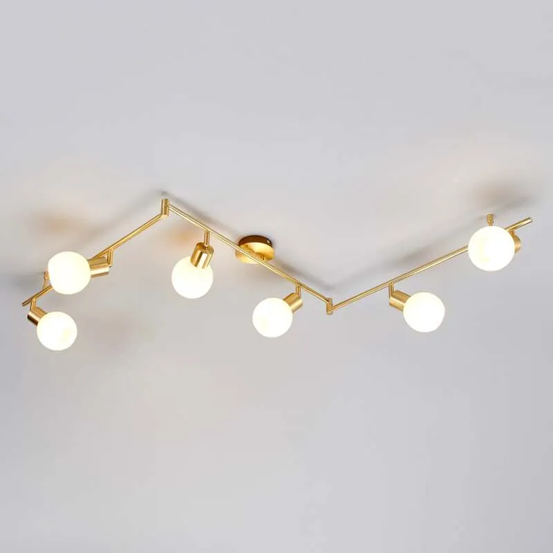 B-Ware Lindby Deckenleuchte Deckenlampe Elaina messing Glas E14 Opalglas 6 flammig578