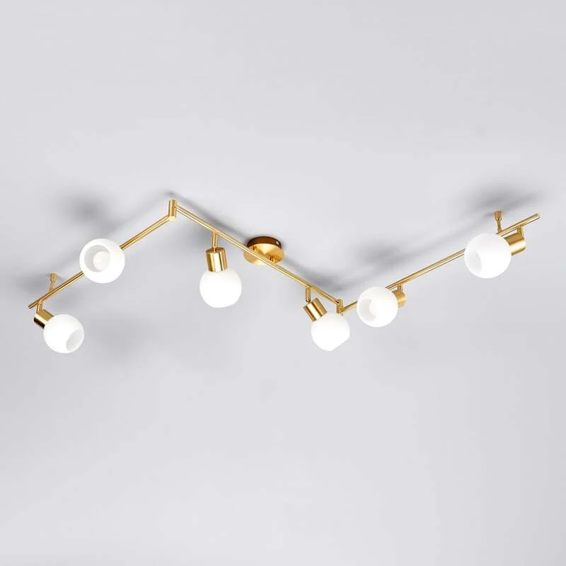 B-Ware Lindby Deckenleuchte Deckenlampe Elaina messing Glas E14 Opalglas 6 flammig578