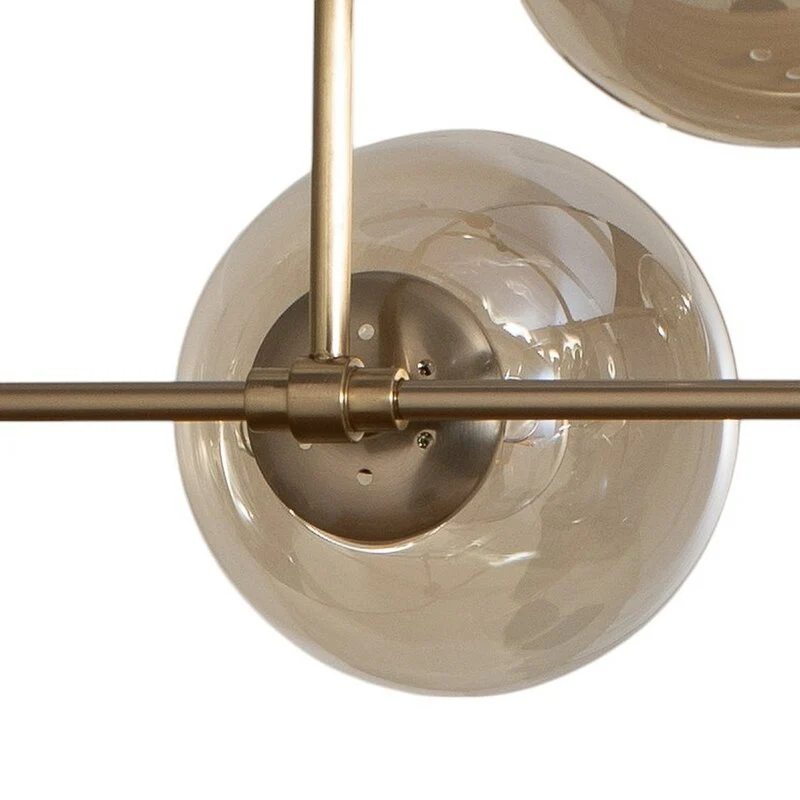 B-Ware Portemo Hängeleuchte Deckenlampe Lampe messing Länge 104 cm 6-flammig Glas