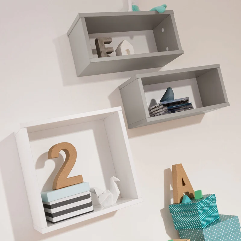 B-Ware PAIDI Wandbox Regal Aufbewahrung Kinderzimmer Fiene Kieselgrau Stauraum Lösung