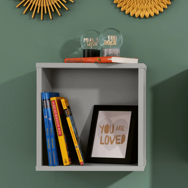 B-Ware PAIDI Wandbox Regal Aufbewahrung Kinderzimmer Fiene Kieselgrau Box Stauraum