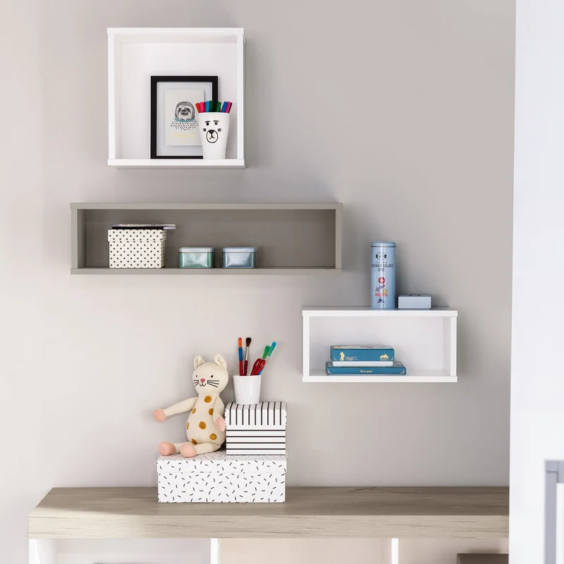 B-Ware PAIDI Wandbox Regal Aufbewahrung Kinderzimmer Fiene Kieselgrau Stauraum Lösung