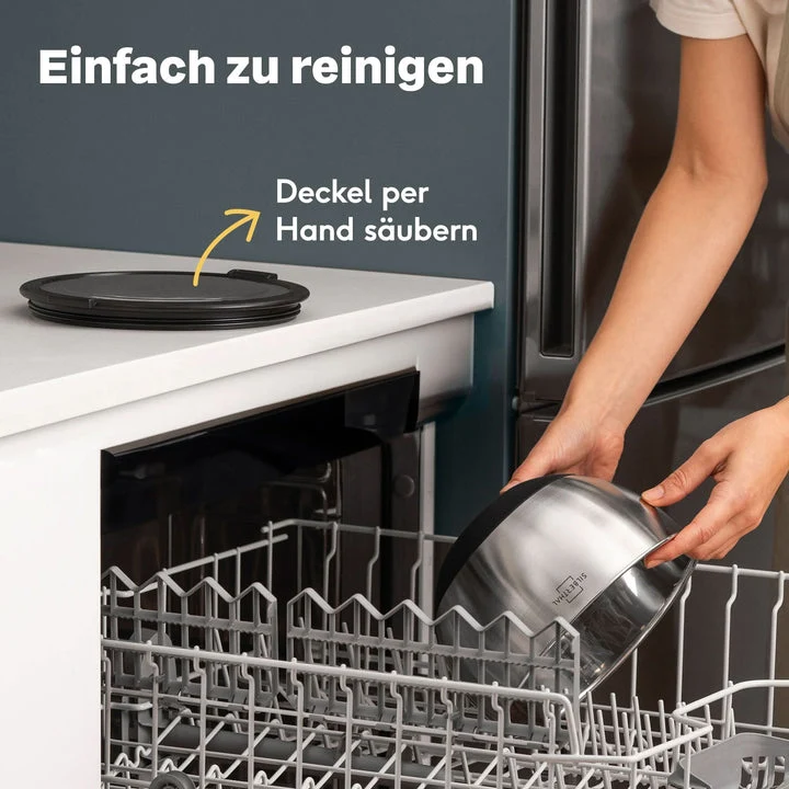 B-Ware SILBERTHAL Salatschüssel Schüssel Edelstahl Küche Deckel 12cm 2 STÜCK