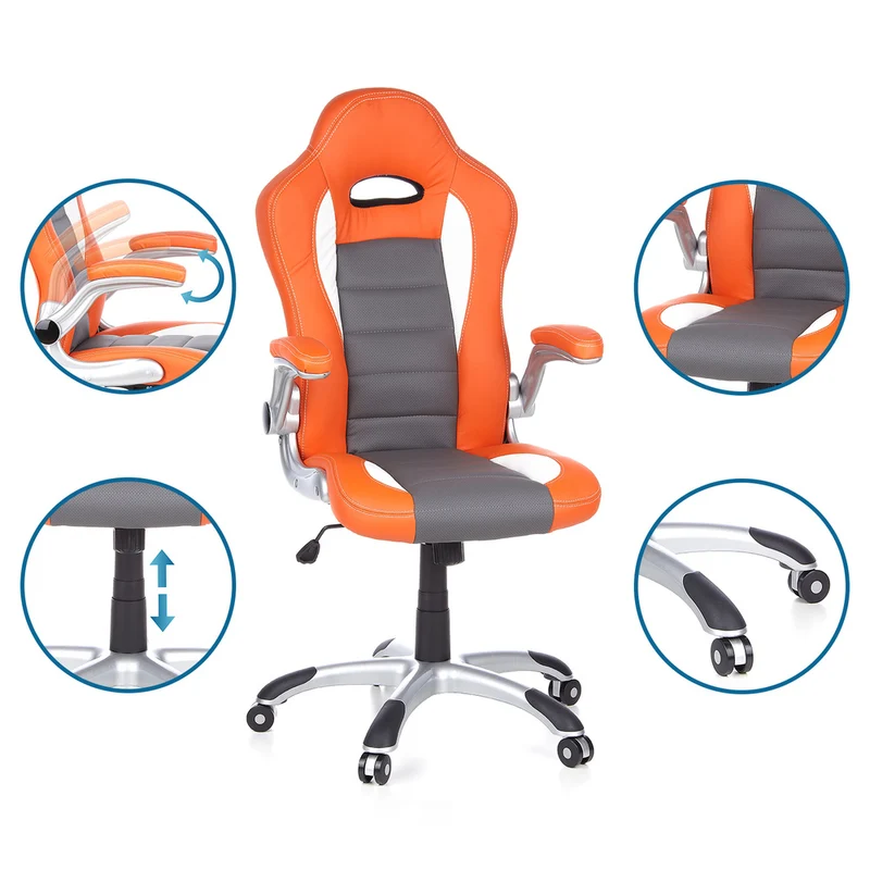 B-Ware hjh OFFICE Gaming Stuhl Chefsessel Bürostuhl orange weiß SIEHE TEXT/FOTOS