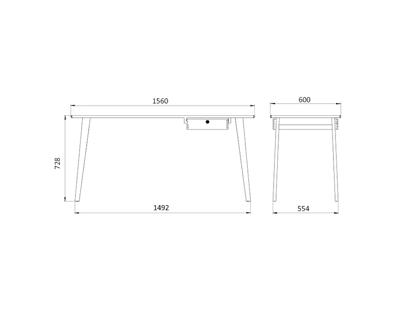 B-Ware FDB Møbler C67 Schreibtisch Arbeitstisch Massivholz 156x60cm SIEHE TEXT/FOTO