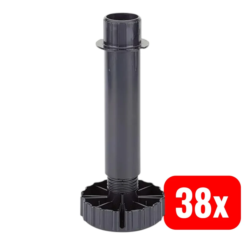 B-Ware Hettich Möbelfuß Sockelverstellfuß Korrekt 150mm 80mm Kunststoff 38 STÜCK