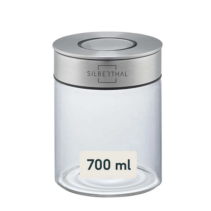 B-Ware SILBERTHAL Vorratsglas Aufbewahrungsglas Borosilikatglas 700ml 2er Set