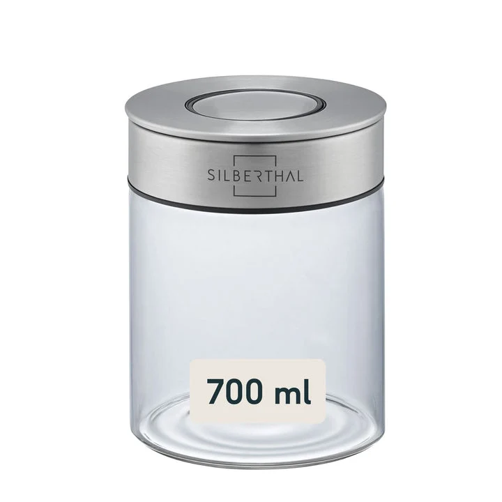 B-Ware SILBERTHAL Vorratsglas 700ml Aufbewahrungsglas Borosilikatglas 2 STÜCK