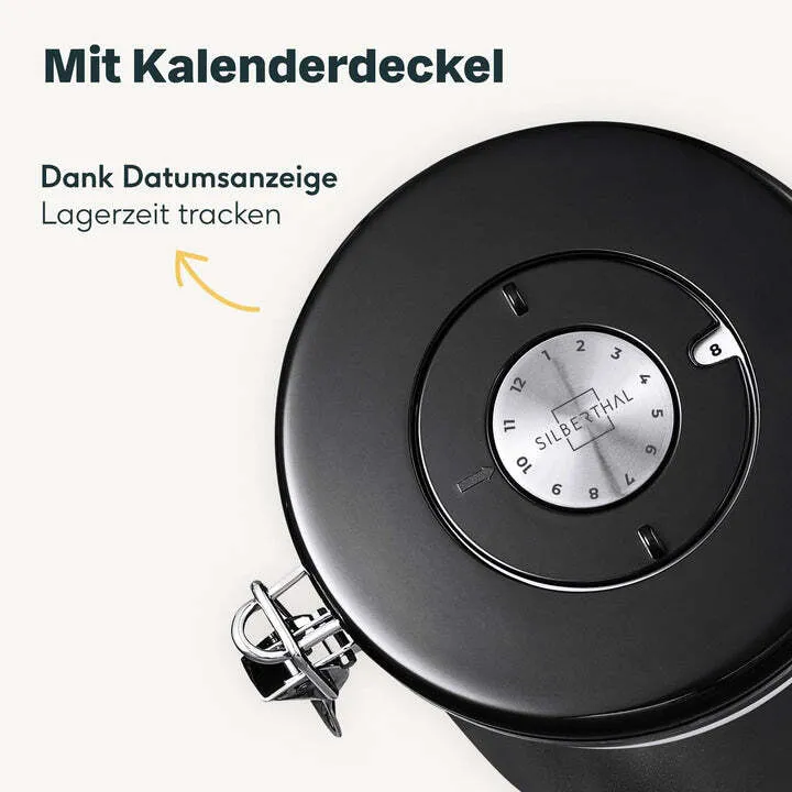 B-Ware SILBERTHAL Kaffeedose Vorratsdose luftdicht Edelstahl schwarz Aromaventil Dose