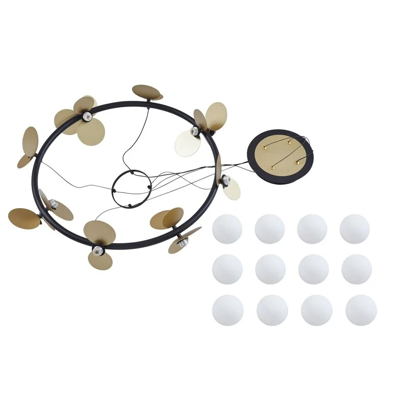 B-Ware Lucande Pendelleuchte Hängeleuchte LED Pallo Glas Esszimmer schwarz gold dimmbar