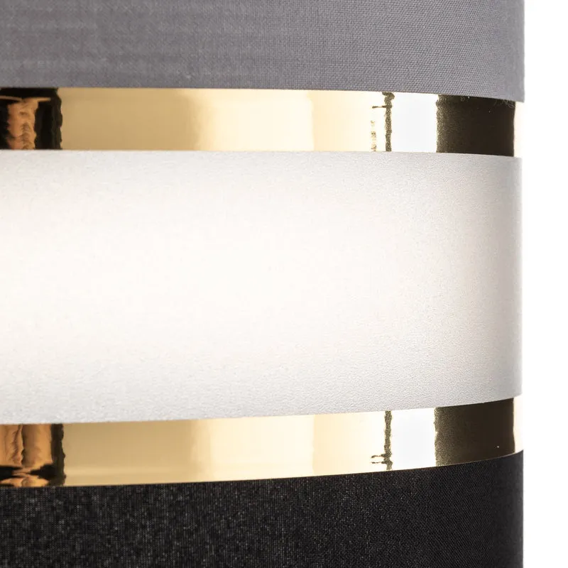 B-Ware HELAM Pendelleuchte Hängelampe Helen rund grau-schwarz-gold 3-flammig Esszimmer
