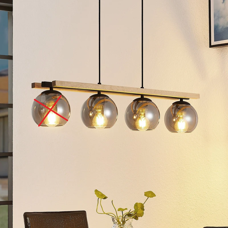 B-Ware Lindby Philika Pendelleuchte Hängeleuchte Hängelampe 4flg Glas SIEHE TEXT/FOTO