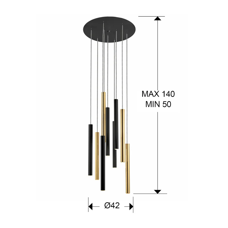 B-Ware Schuller Hängelampe Pendelleuchte LED steuerbar Fernbedienung gold schwarz Me283