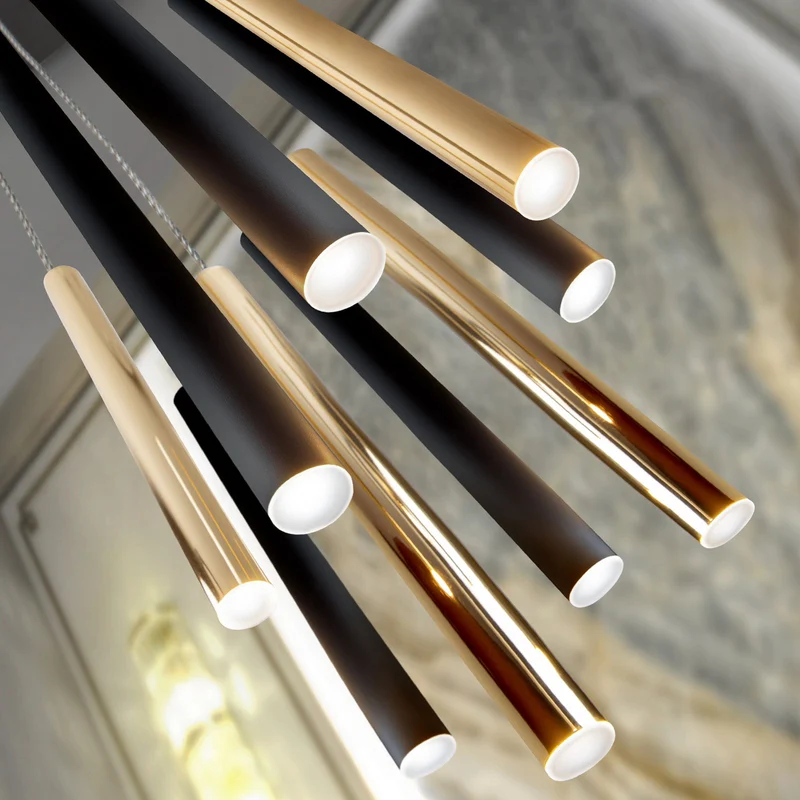 B-Ware Schuller Hängelampe Pendelleuchte LED steuerbar Fernbedienung gold schwarz Me283