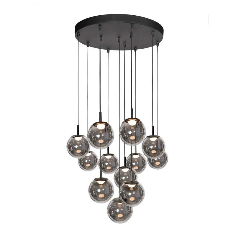 B-Ware Steinhauer Vide Pendelleuchte Hängeleuchte LED Schwarz 12-flammig Metal