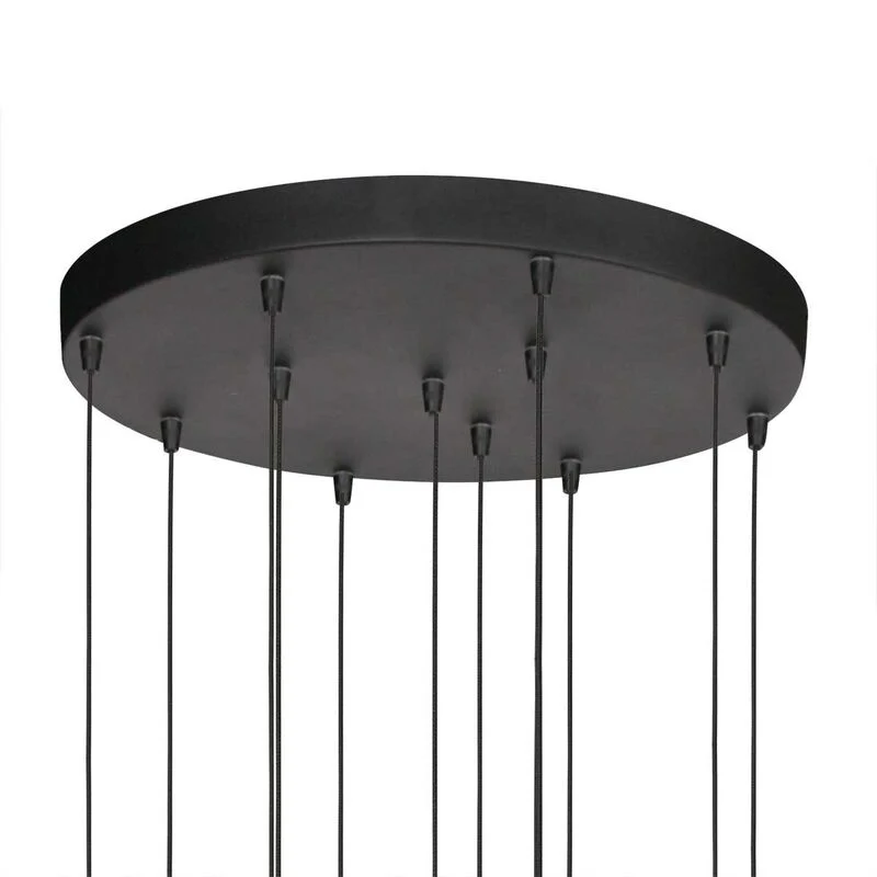 B-Ware Steinhauer Vide Pendelleuchte Hängeleuchte LED Schwarz 12-flammig Metal