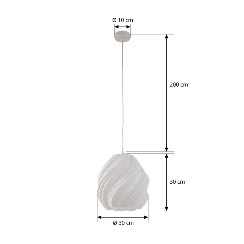 B-Ware Lindby Pendelleuchte Lampe Nuvia weiß 3D Druck 30 cm