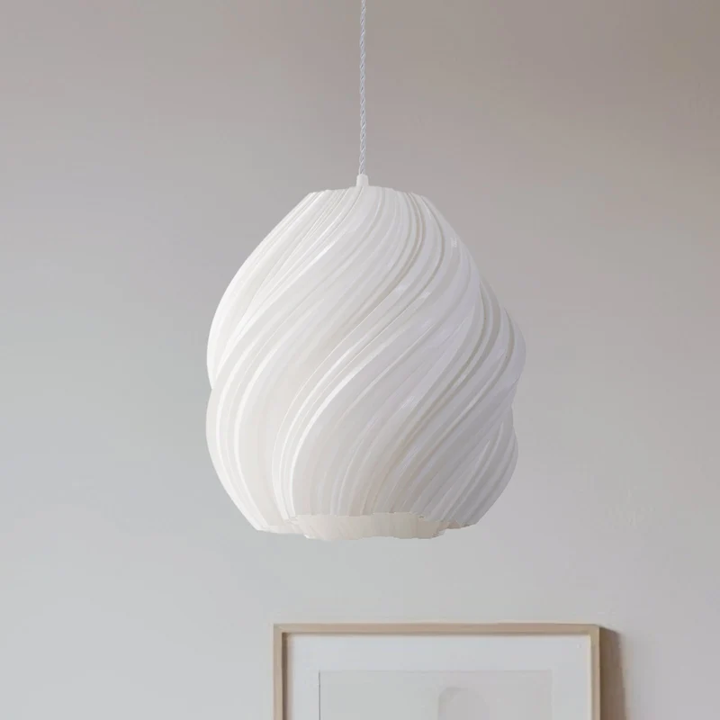 B-Ware Lindby Pendelleuchte Lampe Nuvia weiß 3D Druck 30 cm