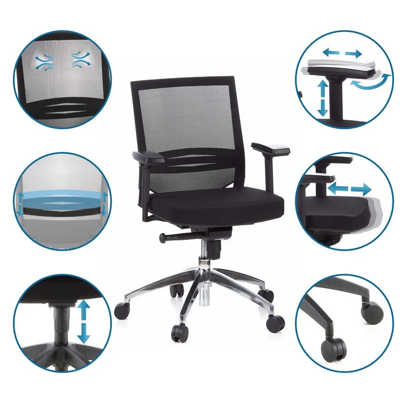B-Ware hjh OFFICE Bürostuhl Chefsessel PORTO PRO Drehstuhl Schreibtisch Stoff schwarz