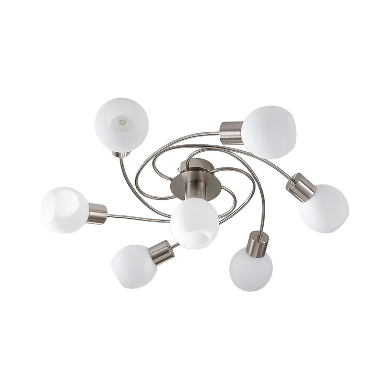 B-Ware Lindby Deckenlampe Leuchte Ciala 7-flammig nickelfarben Glas E14