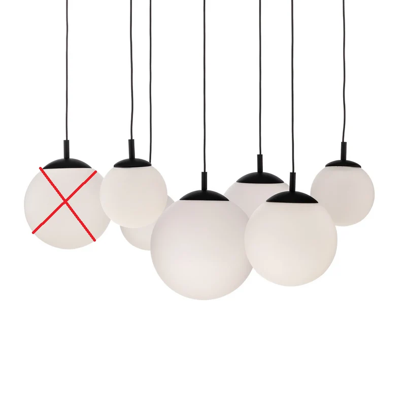 B-Ware Hängeleuchte Esme Opalglas siebenflammig dezentral Deckenlampe SIEHE TEXT/FOTO