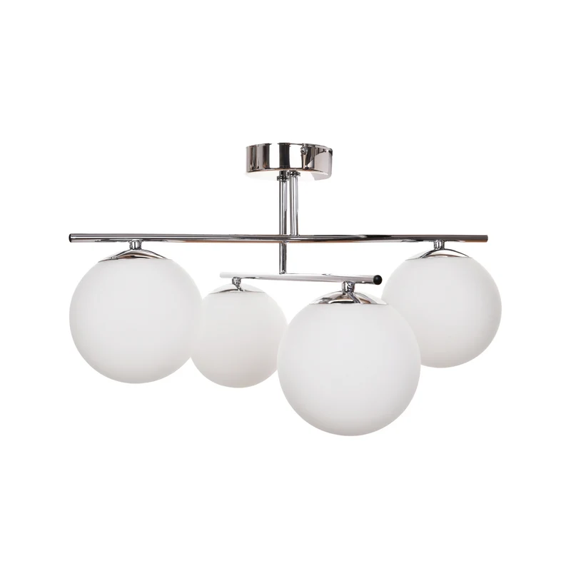B-Ware Domiluce Aurora Deckenleuchte Lampe chrom Glas E14 4-flammig Ø 50 cm weiß Metall