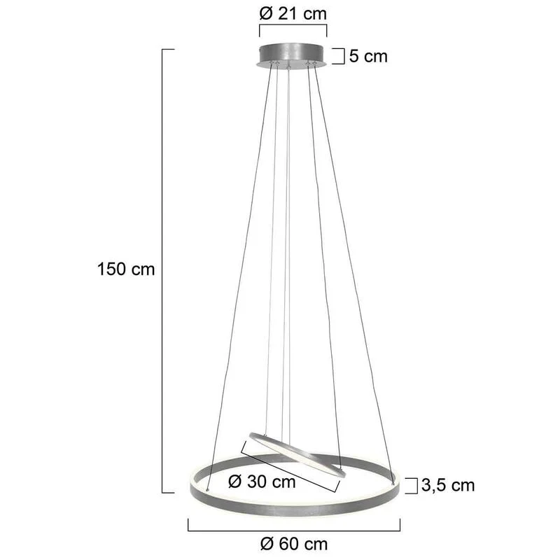 B-Ware Steinhauer Hängeleuchte Pendelleuchte LED Ringlux Lampe Leuchte Stahl 3 flammig