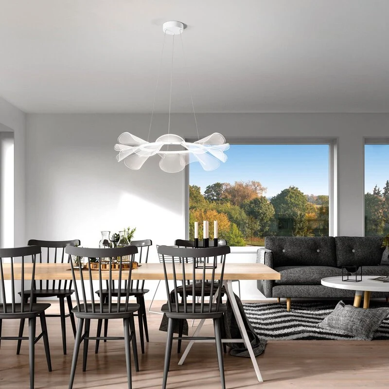 B-Ware Fabas Luce Pendelleuchte Hängelampe LED weiß rund Esszimmer Wohnraum 72 cm