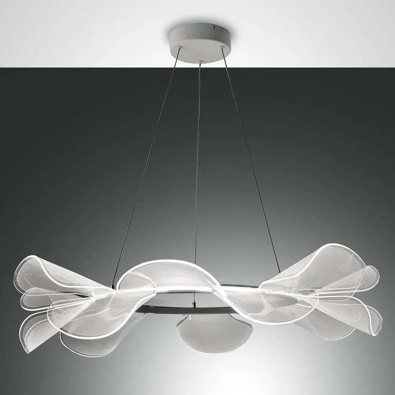 B-Ware Fabas Luce Pendelleuchte Hängelampe LED weiß rund Esszimmer Wohnraum 72 cm