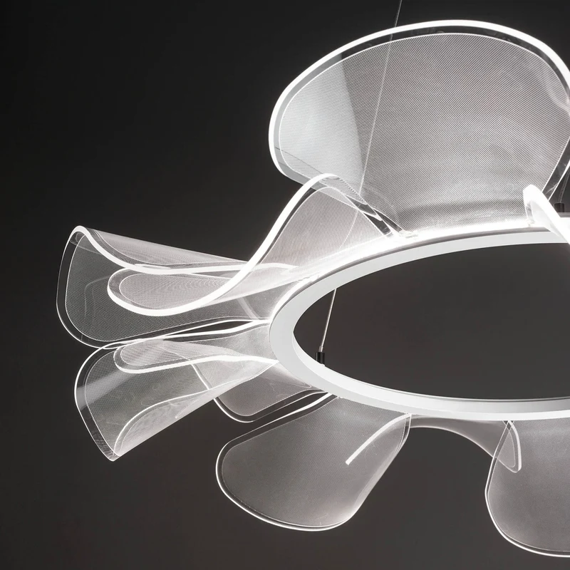 B-Ware Fabas Luce Pendelleuchte Hängelampe LED weiß rund Esszimmer Wohnraum 72 cm