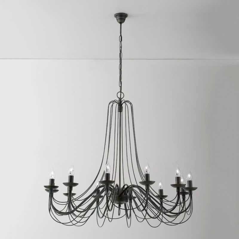 B-Ware Kronleuchter Antonina schwarz 12-flammig Leuchte Deckenlampe Wohnzimmerlampe