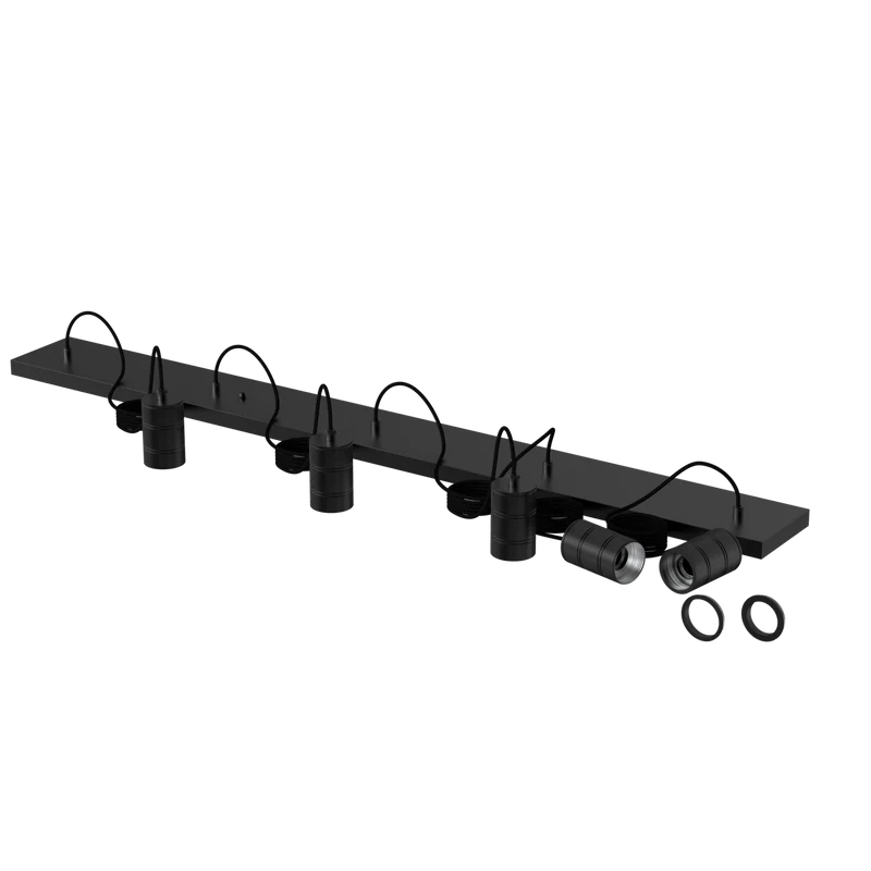 B-Ware Calex Kabelset Lampenfassung E27 Deckenlampe 5x 14 x 130 cm Schwarz