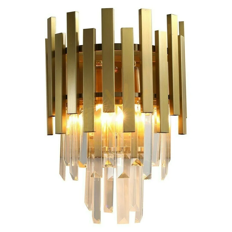 B-Ware Milagro Kristall Wandleuchte Aspen Gold Wandlampe Licht Lampe Leuchte E14