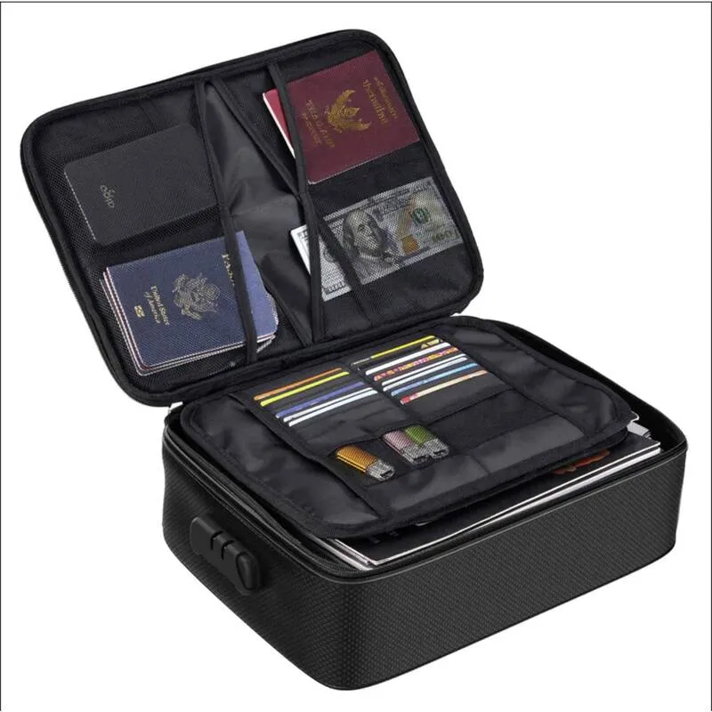 B-Ware KH-Security Dokumententasche Aufbewahrung Tasche feuerfest Zahlenschloss Schw359