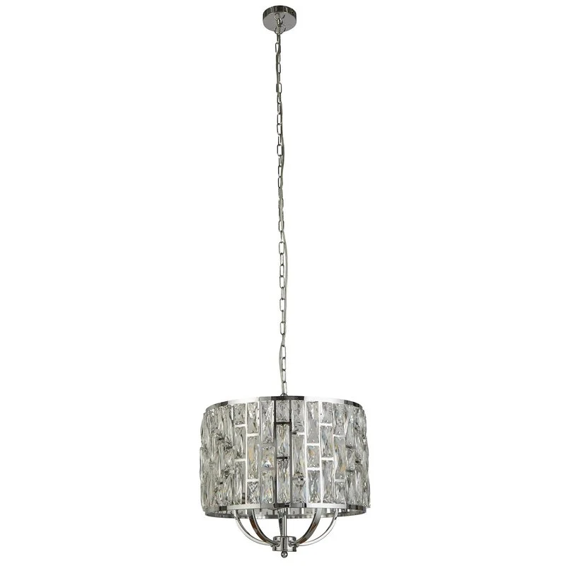 B-Ware Searchlight Hängeleuchte Bijou mit Kristallglasschirm Ø 44 cm chrom Schirm Lampe
