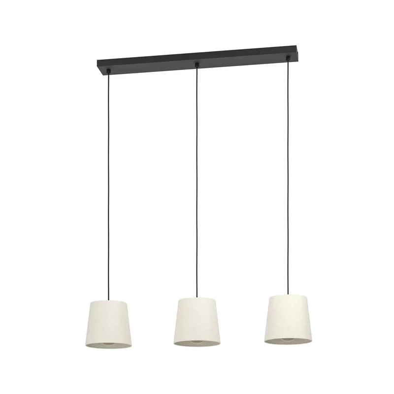 B-Ware EGLO Hängeleuchte Febres Hängelampe Leuchte Lampe Länge 88cm schwarz/weiß 3-flg.