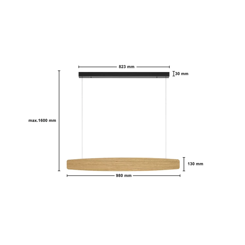 B-Ware Quitani Pendelleuchte Hängeleuchte LED Holz Eiche warmweiß Esszimmer Wohnzimmer