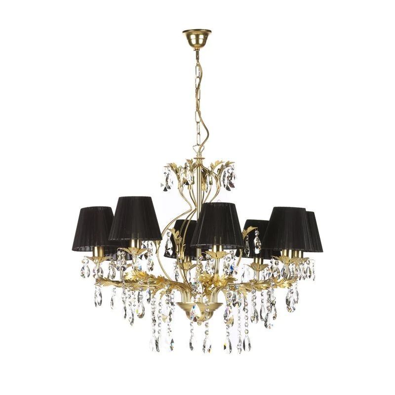 B-Ware Kronleuchter Karen achtflammig gold schwarz Deckenlampe Deckenleuchte Lampe Spot