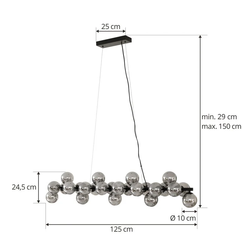 B-Ware Lucande Hängeleuchte Naelen Hängelampe Deckenlampe schwarz/grau SIEHE TEXT/FOTO