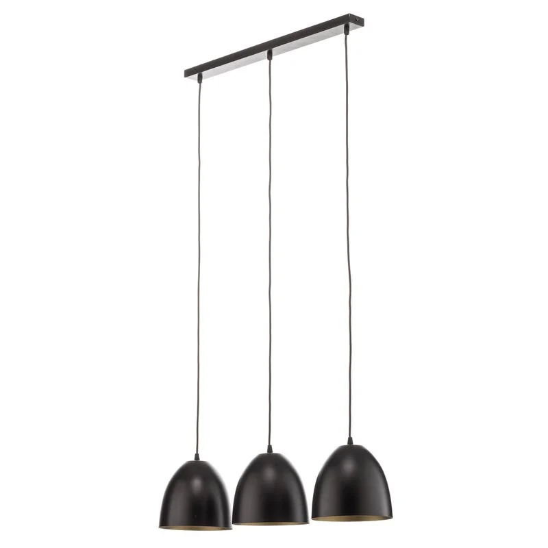 B-Ware EMIBIG LIGHTING Pendelleuchte Lenox Hängeleuchte Lampe dreiflammig schwarz/gold