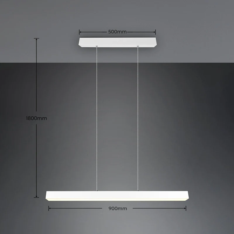 B-Ware TRIO LIGHTING LED-Pendelleuchte Paros DUOline balken weiß matt Hängelampe Lampe