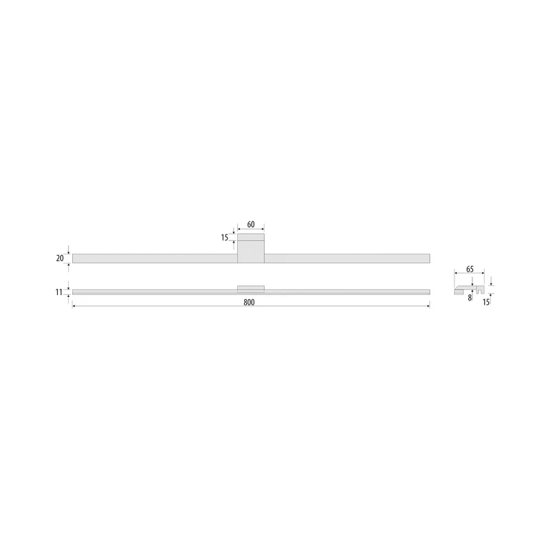 B-Ware MCJ LED-Spiegelleuchte Triga IP44 schwarz 80 cm 3.000K Spiegelleuchte Lampe Spot