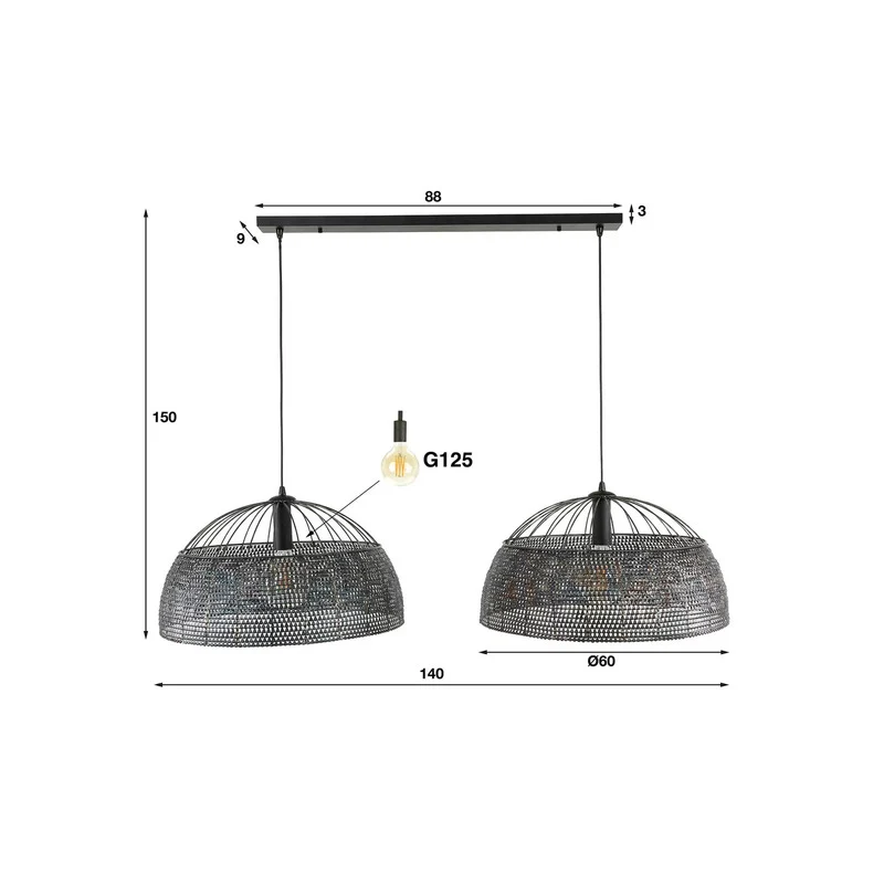 B-Ware Setengah Hängeleuchte Hängelampe Leuchte Lampe Pendelleuchte Pendellampe Li962