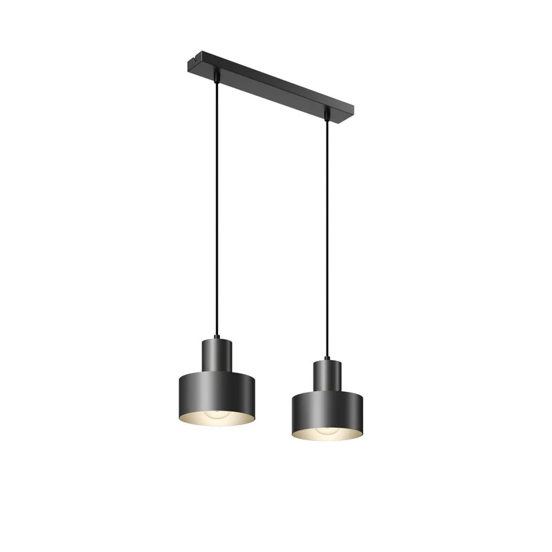 B-Ware Euluna Hängeleuchte Hängelanpe Lampe Leuchte linear zweiflammig schwarz Stahl