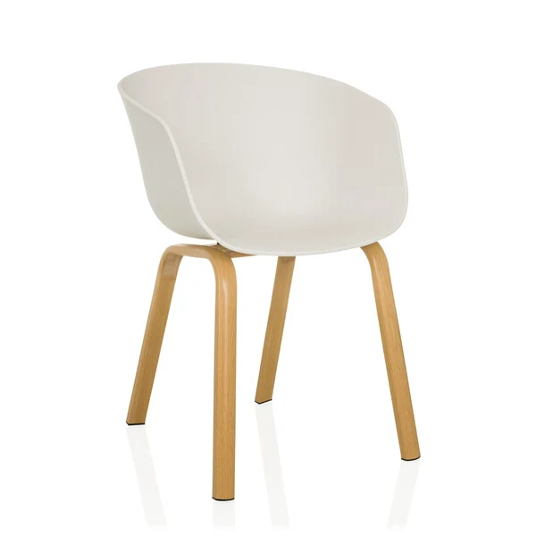 B-Ware hjh LIVING Esszimmerstuhl OSLO W Schalenstuhl Stuhl weiß 4 STÜCK