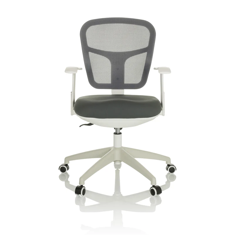 B-Ware hjh OFFICE Bürostuhl Drehstuhl Schreibtischstuhl Netzstoff Stoff Armlehne grau