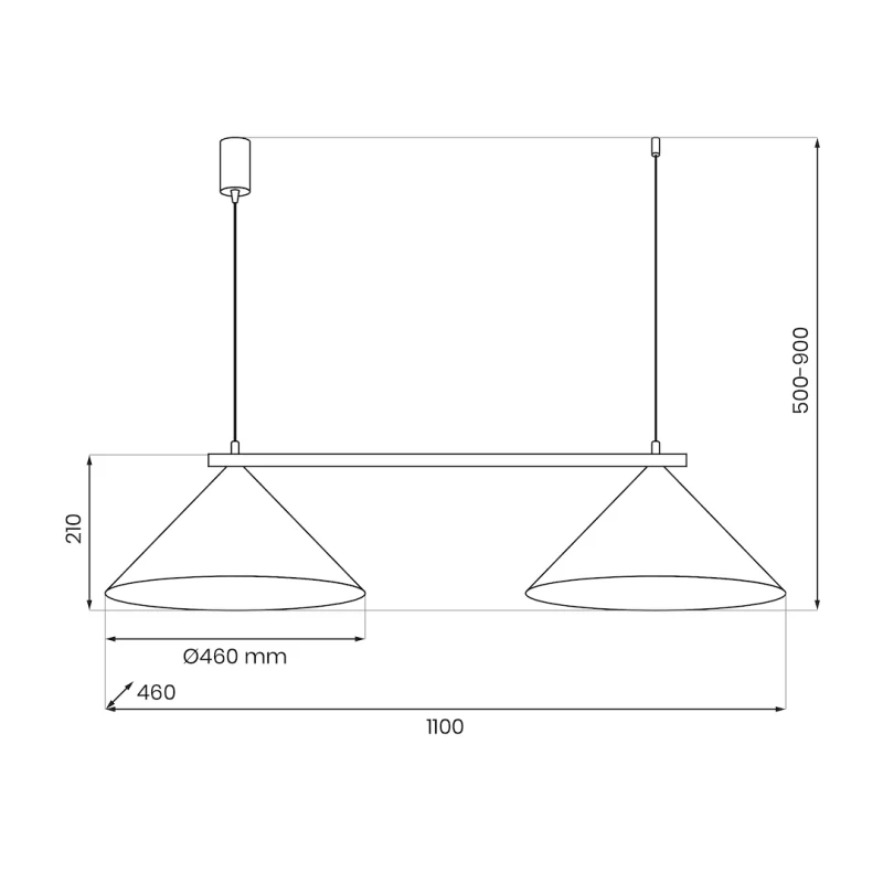B-Ware Milagro Hängeleuchte Lampe CAPITAL GX53 schwarz Beleuchtung Esszimmer 2-flam192